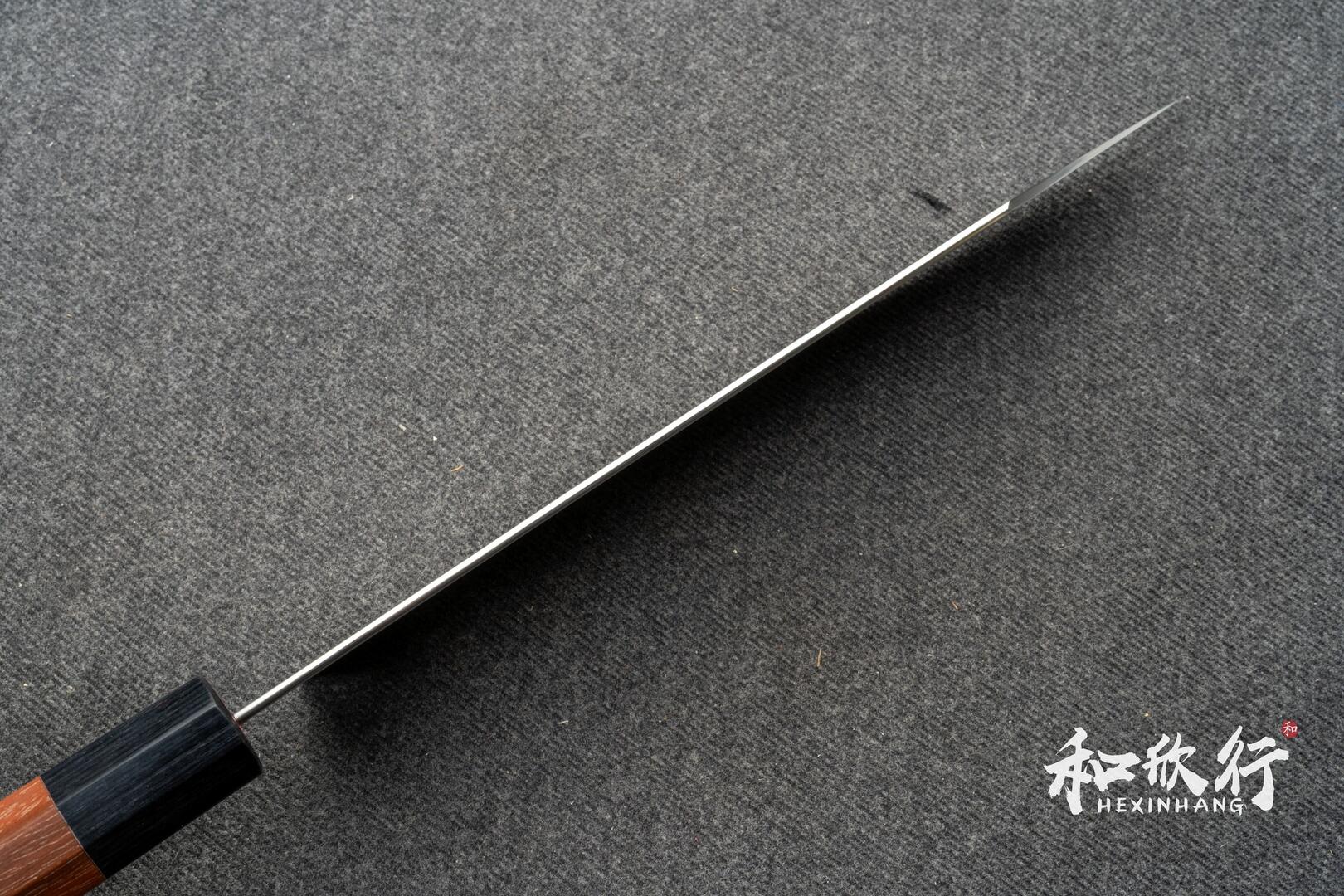 越前打刃物甲鉄柴田崇行粉末鋼SG2 勘所型切付牛刀190mm